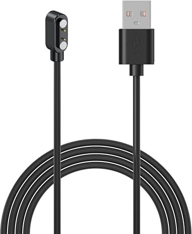 QEINZOY per Smartwatch Magnetico Caricatore 2 Pin 2.84 mm, Cavo di Ricarica USB Rapida per YAMAY SW023, Willful SW021, SW025, ID216, ID205L, ID205S, ID205U, ID205S, 100cm