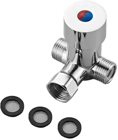 Laroal Alloy Water Mixing Valve Hot and Cold Water Mixing Valve Thermostatic Faucet Temperature Control Shower Faucet for Precise Water Temperature Regulation