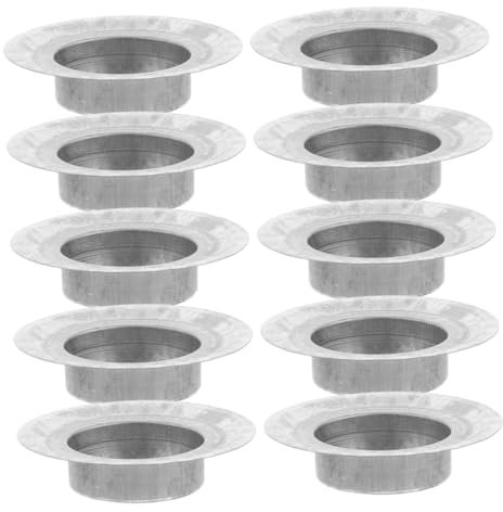 Holibanna 10pcs Tea Light Jar Lid Insert Stainless Steel Mason Jar Candle Holder for DIY Decor