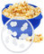 Palomitas de maíz de silicona, plegable, para noches de cine familiares (azul)