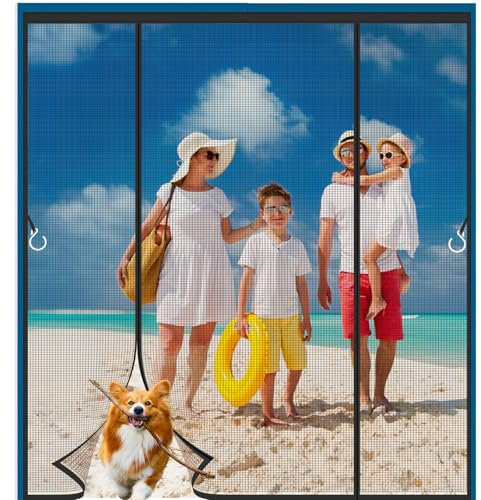 BKPH Zanzariera Magnetica Doppia Apertura Laterale, Tenda Zanzariera Porta per Porte Scorrevoli Balcone Patio, Nero, 120x270cm