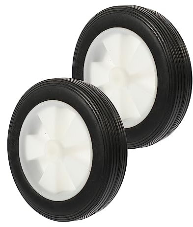 Toddmomy 2 Stücke Gummirollen Mäher Handräder Rad Rad Rasen Kleine Ersatz Gartenwagen Flache Teile Trolley Rollen Schwarz Pp