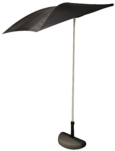 CWCQGH Parasols d'extérieur, élégant Parasol Noir Anti-UV, Demi-Parapluie, idéal pour Les Petits espaces, Les terrasses, Les balcons, Les Jardins, Anti-UV, 1,6 m x 1 m, sans Base