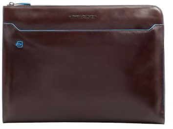 PIQUADRO - Custodia Porta PC 13,3 in Pelle Blue Square - Unisex - Mogano