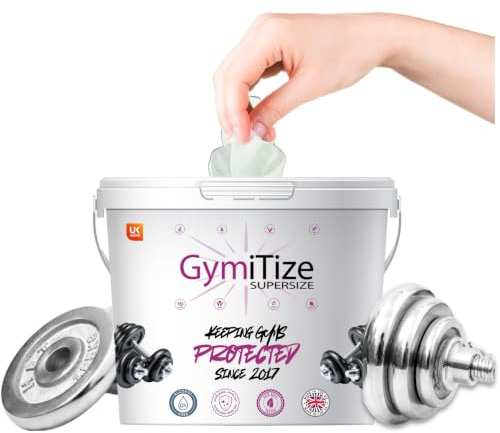 Gym Wipes, Gym Equipment Cleaner - 200 Wipes. | GymiTize, Gym Wipes, Gym Equipment Cleaner. Extra Large Wipes