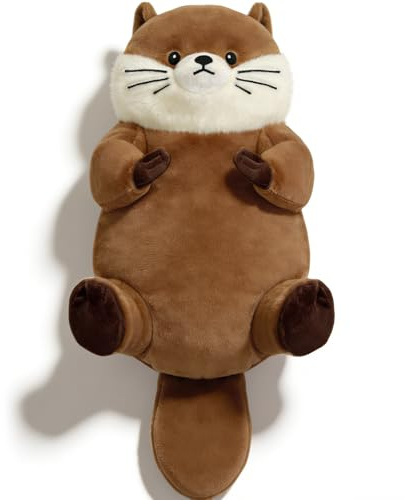 Otter: Bolsa térmica de peluche de 38 x 20 cm, con calefacción por microondas para el vientre, el cuello, los hombros, los músculos y las articulaciones, lavable