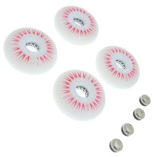 YIXANNX Leuchtende PU Inlineskate Rollen mit blinkenden LEDs, 72 mm, 76 mm, 80, 4 Stück, mit Magnetkern und 4 LED Leuchten, Rot, 76mm