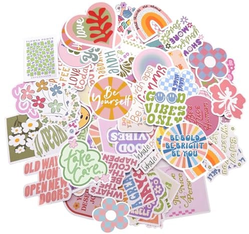 100 Pack Waterproof Inspirational Stickers with Danish Soft Aesthetic | Scrapbooking, Laptops, Water Bottles, Skateboard - Perfect sticker album and room decor stickers