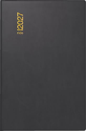 rido/idé 7011002907 Taschenkalender Mod. partner/Industrie I 2027 A7, Kunststoff, schwarz