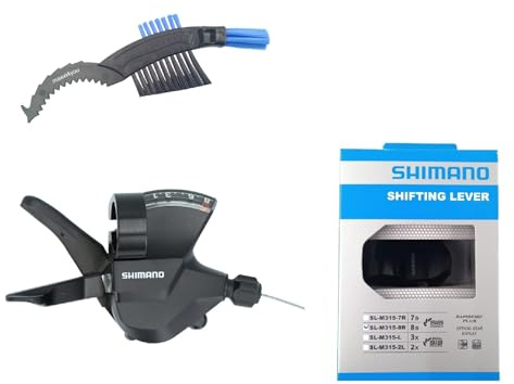 maxxi4you Shimano Schalthebel SL-M315 8-Fach in Schwarz inkl Fahrrad Kettenbürste