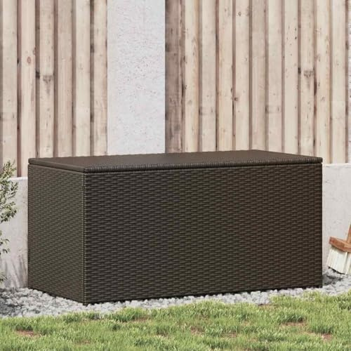 ChicAbode Gartenbox Poly Rattan 100x50x50 cm Braun Auflagenbox Kissenbox Gartentruhe Truhe Aufbewahrungsbox A29