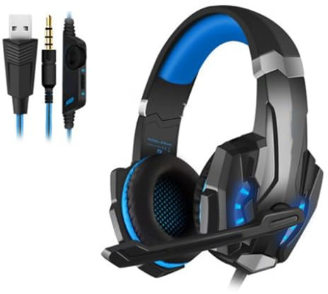 Uqezagpa G9000 Over-Ear-Gaming-Headsets, flexibles Mikrofon, LED-Licht und Bass-Surround-Sound, Geräuschunterdrückung, Mikrofon, Kopfhörer, Gaming-Headsets