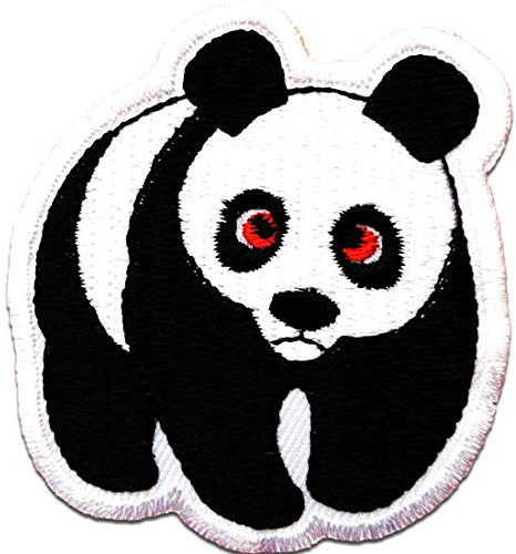 Catch the Patch Panda Aufnäher zum Aufbügeln 5,5 x 6 cm Bügelbild für Kinder Mädchen mit Lieblingstier Wild, Bügelpatch Patches Bügelflicken