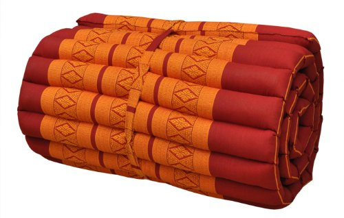 Wilai Kapok Thaikissen, Rollmatte schmal (81013 - rot/orange)