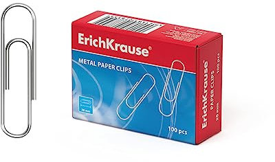 Clips de papel de 28 mm, plateados, 100 unidades, inoxidables y sin arañazos, pinzas de papel galvanizadas extra fuertes para oficina y accesorios de escritorio, grapas (galvanizadas EK-7855)