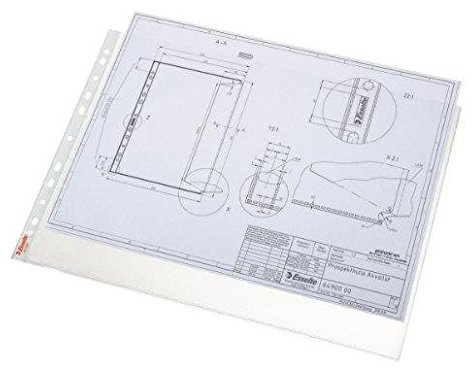 Esselte Pack of 5 Packs of 10 Punched Pockets A3 Landscape Transparent 85 Mic