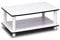 Furinno Just 2-Tier No Tools Coffee Table, White w/White Tube