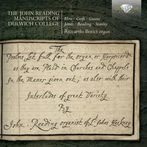 John Reading Manuscript Of Dulwich College