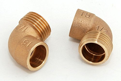 Winkel i/a 90° 15mm - 1/2' / 4092g, Rotguss (VE 2 Stk) Rotgussfitting red brass gunmetal, Klimaanlage Klimatechnik Wasser Heizung Gas Solar heating refrigerant
