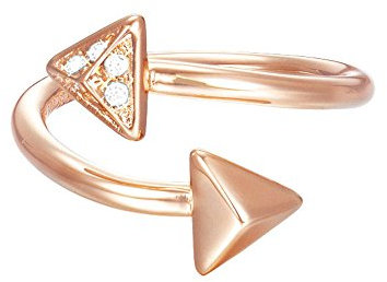 ESPRIT Damen-Ring JW50214 Rose teilvergoldet Glas weiß Gr. 54 (17.2) - ESRG02865C170