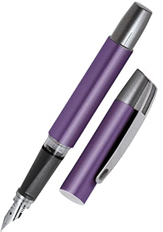 Ergonomic fountain pen for school/college - Online Campus Lilac - solid medium nib, soft grip part, for standard ink cartridges, refillable, for beginners/pupils/students/adults