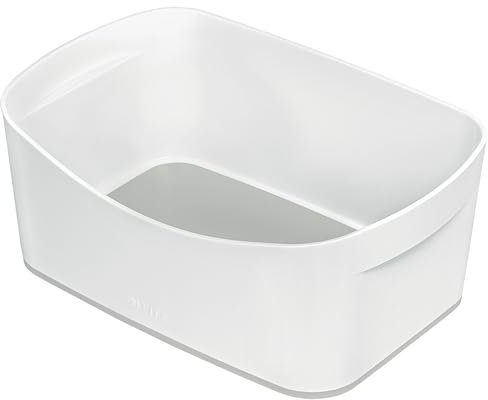 Leitz MyBox Aufbewahrungsschale, matte Oberfläche, wasserdichte Aufbewahrungsbox, BPA-frei und lebensmittelecht, weiß/grau, 52571001