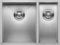 MIZZO Edelstahlspüle 34+18x40cm | Küchenwaschbecken 1.5 Becken | Spülbecken ab 60er Schrank | Einbauspüle Unterbauspüle | Außenmaß 590x444mm | Spüle mit rechte Innenecken | Küchenspüle Edelstahl