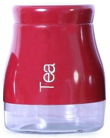 sab Bright Red Biscuit jar Pasta Jar, Salt Pepper Tea Coffee Sugar Canisters (Tea)