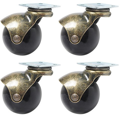 Ele Eleoption 4 Stück Ball Caster, Lenkrollen 360 Grad, 3,8 cm Kapuzen Rad, 20 kg maximal Belastbarkeit, Vintage Bronze, 2.0 Inch