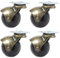 Ele Eleoption 4 Stück Ball Caster, Lenkrollen 360 Grad, 3,8 cm Kapuzen Rad, 20 kg maximal Belastbarkeit, Vintage Bronze, 2.0 Inch
