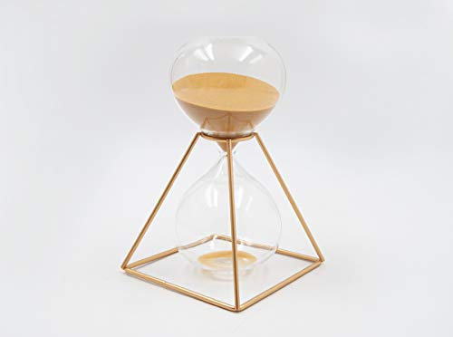 Mascagni 20IO1430 Grand Sablier en Verre 30 Minuteur 30mn-Support en Métal Hauteur 19 cm-Décoration intérieur, Taille Unique Sable
