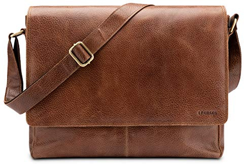 LEABAGS Oxford Laptoptasche Leder 15 Zoll Herren Damen Echtleder