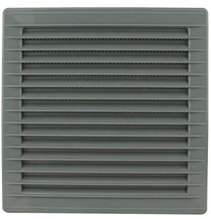 MKK Lüftungsgitter eckig Ø 100 120 125 150 mm Abluftgitter Lamellengitter Insektenschutz Kunststoff Ø 125 mm grau