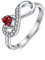 JO WISDOM Bague Infini Argent 925 Femme avec en Forme de Coeur AAA Oxyde de Zirconium Pierre de Naissance de Janvier Couleur Grenat