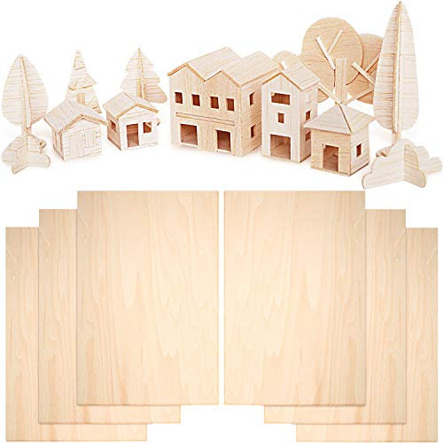 6 Stücke Balsa Holz Platten 300 x 200 x 1,5 mm Dünne Linde Platten für DIY Handwerk Mini Haus Boot Flugzeug Modell - Hobby Sperrholz