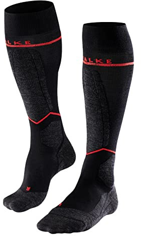FALKE Herren Skisocken SK4 Energizing Light M Kh Wolle Funktionsmaterial mit Kompression 1 Paar, Schwarz Black-Mix 3010, 46-48