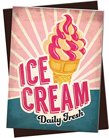 XL Kühlschrankmagnet mit American Diner Classics - Ice Cream Motiv