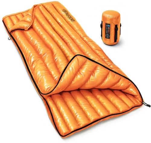 ZOOOBELIVES Alplive T400 Ultraleichter Daunenschlafsack für Rucksackreisen, 800 ml, ultrakompakt, 650 Füllkraft, Umschlagschlafsack für Wandern, Camping und Hinterland, leicht und komprimierbar