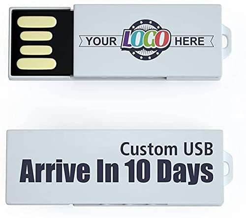 MEINAMI Paper Clip Custom USB Flash Drive in Black Logo Printed Thumb Drive Mini Personalised Memory Stick 16GB 1000 PACK