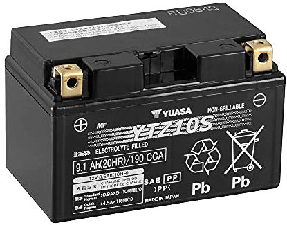 Batterie moto Yuasa YTZ10S AGM - Sans entretien - 12 V 8 Ah - Dimensions: 150 x 87 x 93 mm compatible avec KTM SMC 625 2003-2009