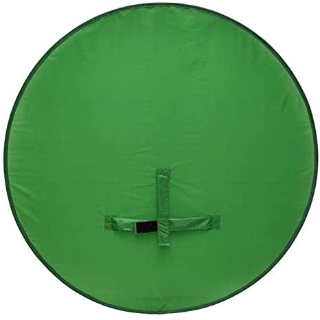 QIULAO Portable Chair Green Screen Background - Pop Up Greenscreen Backdrop for Webcam Video Streaming Gaming - 75/110 cm Collapsible Chroma Key Kit for YouTube Twitch and Zoom