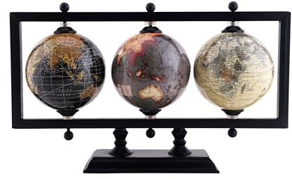 Rely+ Erdkugel für Schreibtisch, elegante Bürodekoration, Weltkugel, stabiler Metallständer (kein Kunststoff). Drehbare Tischkugeln für geografische Tische, Geschenk für Erwachsene, dekoratives