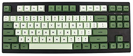 YMDK Matcha 3.0 Dye Sub ZDA PBT Keycap Similar to XDA Japanese Korean Russian for MX Split Keyboard 104 87 61 Melody 96 KBD75 ID80 GK64 68(Only Keycap)(Matcha English Kit 3.0)