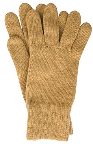 FosterNatur, Herren Handschuhe/Fingerhandschuhe, 100% Wolle extrafine (9,5, Camel)