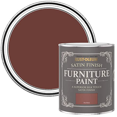 Rust-Oleum Rouge Peinture pour Meubles, Finition Satinée - Rouge Brique 750ml