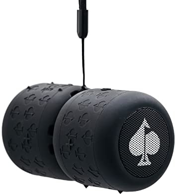 Pins & Aces Spade Speaker Portable Bluetooth Speaker - Versatile, 8 Hour Battery Life Portable Speaker - 45ft. Range, Magnetic Base Attaches to Your Golf Cart, Golf Clubs, Golf Bag, & More (2 Pack)