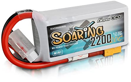 Gens ace 3S Lipo Akku 2200mAh 11.1V 20C Soaring Akku mit XT60 Anschluss ür Flugzeughelikopter für 1:14 RC Car RC Flugzeug
