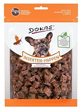 Dokas Insekten-Happen - Hundesnack mit Mehlwürmern, Grillen & Karotten - 1 x 100g