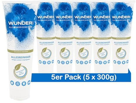 WunderRein Allzweckreiniger-Set (5 Tuben): Fett- & Schmutzlöser für Bad, Küche & Glas • Vegan & Dermatologisch Geprüft • Öko & Made in Österreich