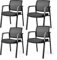 BASETBL Besucherstuhl, Konferenzstuhl für alle Fälle, Bürostühle mit festen Armlehnen, BIFMA-zertifizierter Stuhl, Stapelstuhl, 4er-Pack, Schwarz